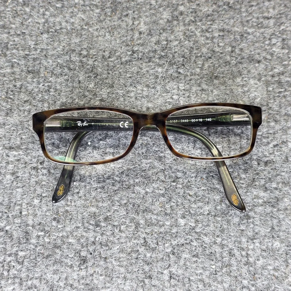 Ray Ban RB 5187 2445 Rectangle Tortoise Brown Eyeglasses Glasses Frame 52-16-140